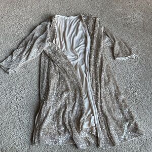 Maurices Shimmering champagne Sequin Cardigan